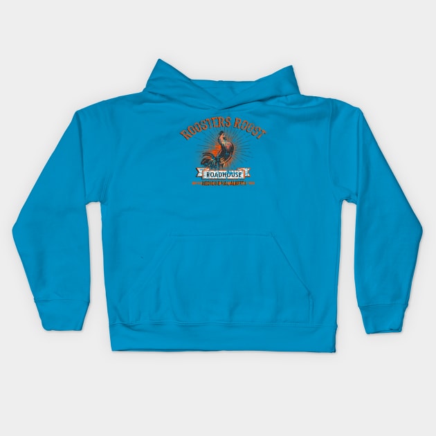 Rooster's Roost Roadhouse Kids Hoodie by hauntedjack